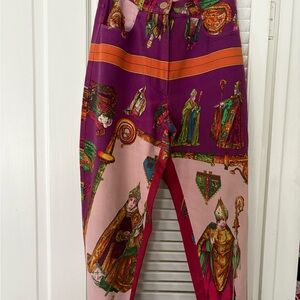 Versace, Vibrant, and Vintage Pope Print Versace Denim.